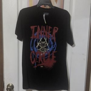 AEW All Elite Wrestling INNER CIRCLE - SPRAY LOGO SUBLIMATED FLAG MEN'S Medium